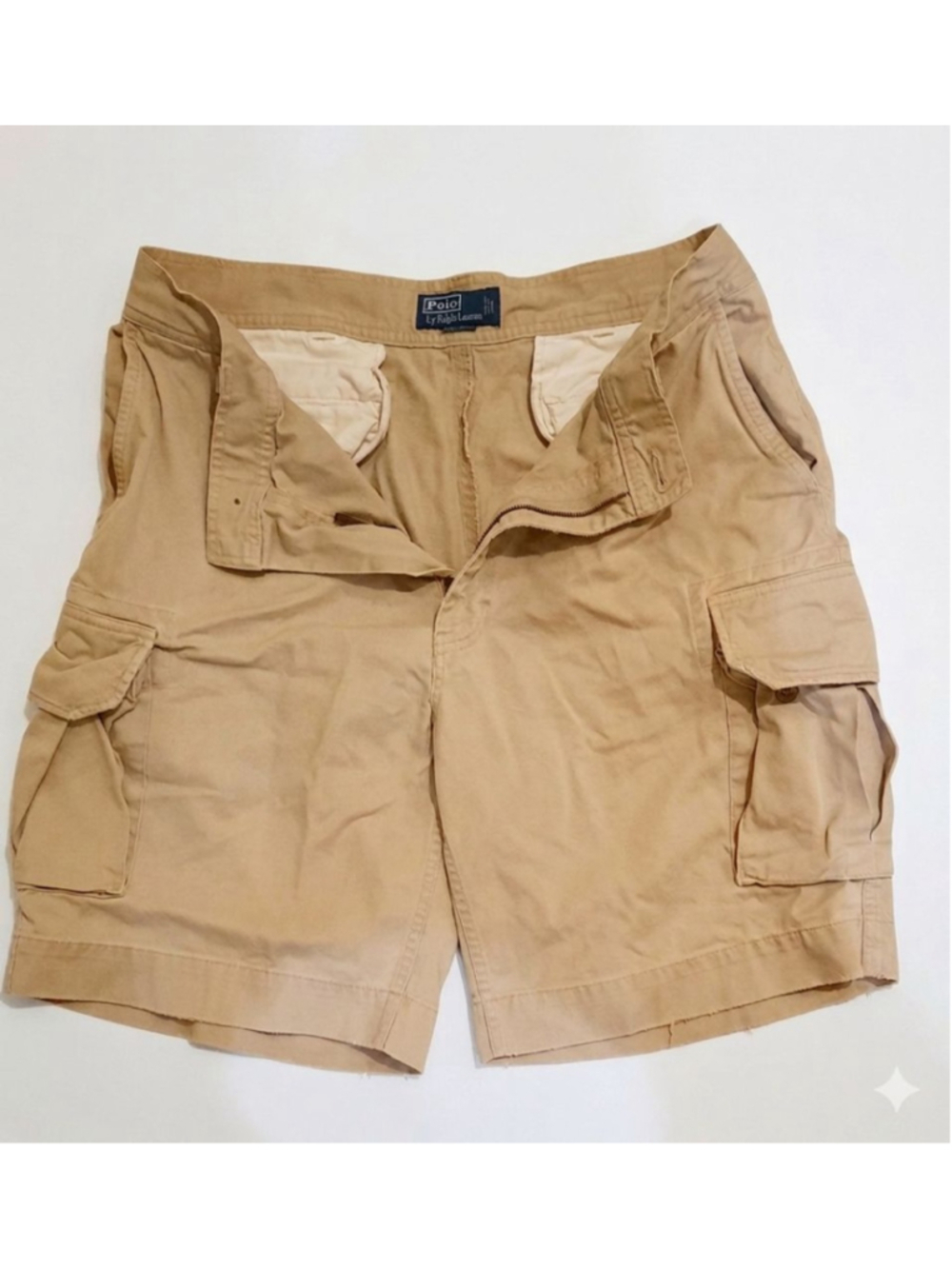 Vintage Polo By Ralph Lauren 67 Chino Shorts Cargo Tan Mens Size 36